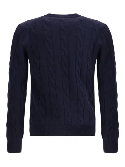 Aragona Braided-effect Crewneck Sweater In Blue