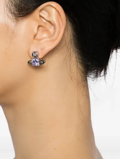 Vivienne Westwood Crystal Earrings In Silver