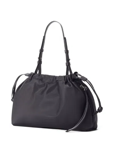 Mz Wallace Waverly Small Drawstring Quilted Shoulder Bag In Black