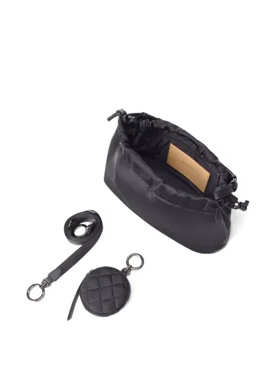 Mz Wallace Waverly Small Drawstring Quilted Shoulder Bag In Black