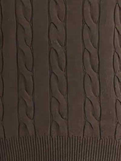 Aragona Cashmere Braided Turtleneck Knitwear In Brown