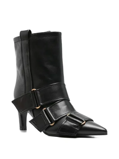 Lella Baldi High Heels Ankle Boots In Black