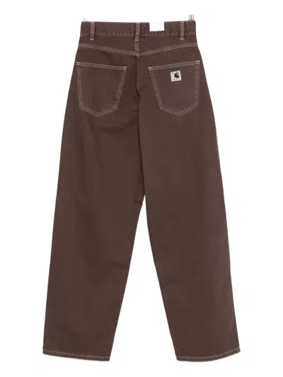 Carhartt Wip Brandon Logo-patch Jeans In Brown