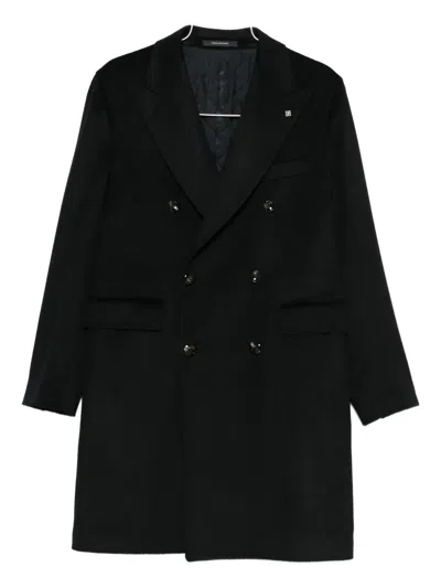 Tagliatore Double-breasted Coat In Black