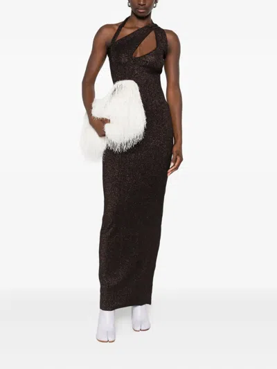 Ottolinger Twisted Ribbed Dress In Brown