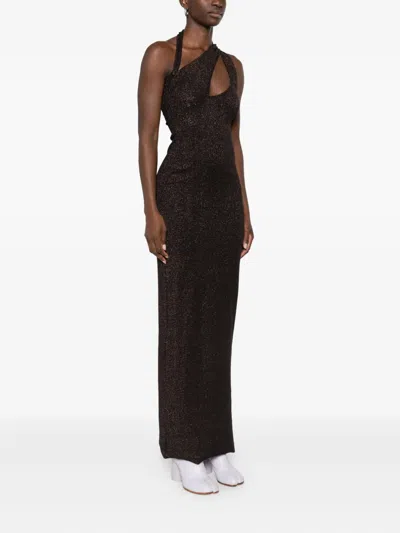 Ottolinger Twisted Ribbed Dress In Brown