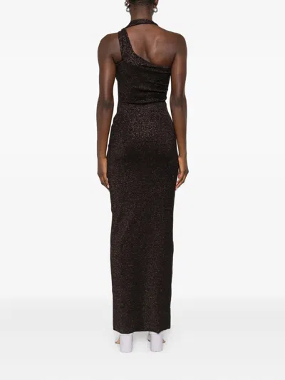 Ottolinger Twisted Ribbed Dress In Brown