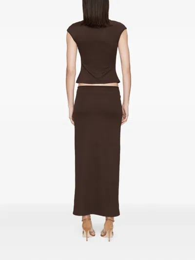 Christopher Esber Cutout Gathered Top In Brown