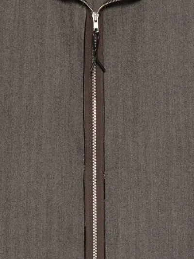 Camiel Fortgens Striped Zip-up Jacket In Brown