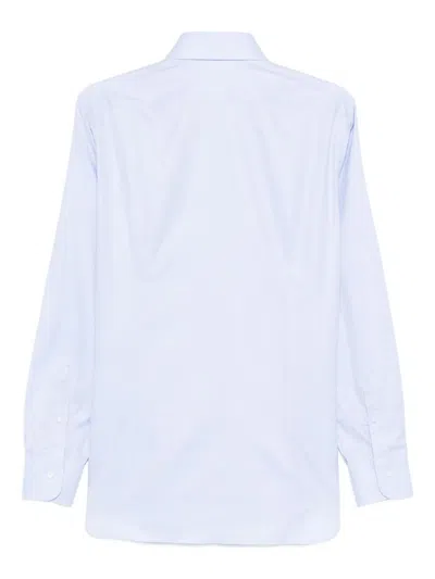 Barba Napoli Light Blue Long-sleeve Barba Shirt In Blue