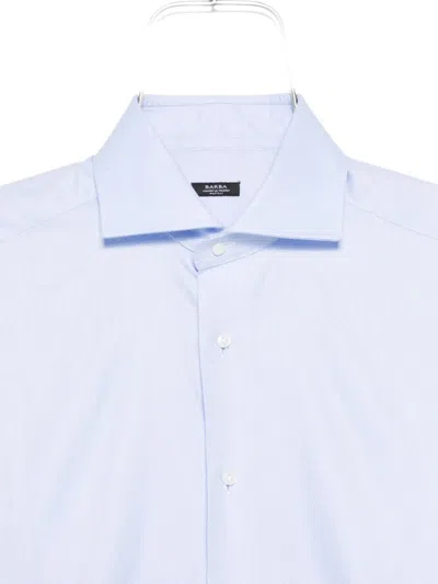 Barba Napoli Light Blue Long-sleeve Barba Shirt In Blue