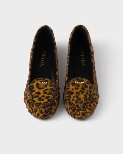 Prada Printed Leather Loafers In Multi