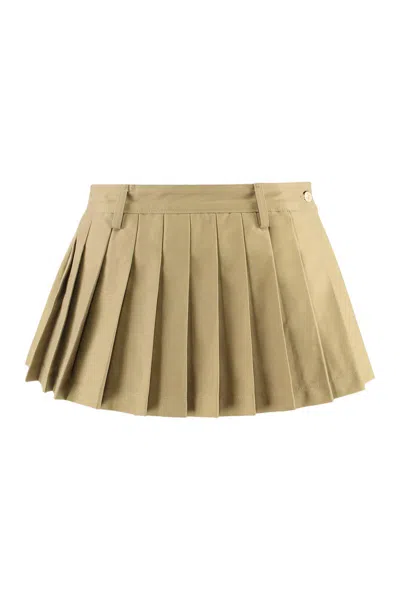 7 For All Mankind Skirt In Pleated Twill In Multi