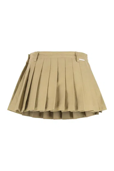 7 For All Mankind Skirt In Pleated Twill In Multi