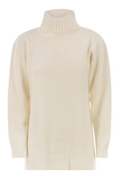 Max Mara Aceti - Oversized Cashmere Turtleneck In Neutral