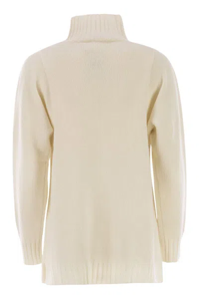 Max Mara Aceti - Oversized Cashmere Turtleneck In Neutral