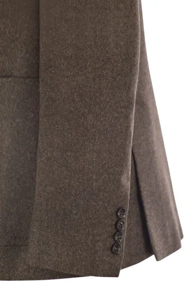 Max Mara Brown Single-breasted Jacket In Wool Tweed In Brown