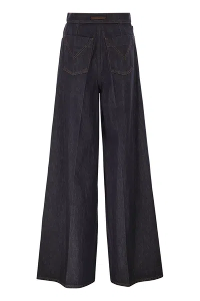 Max Mara Carmine High-rise Wide-leg Jeans In Blue