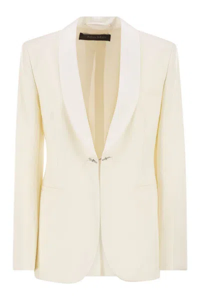 Max Mara Giselle - Wool Gabardine Blazer In White