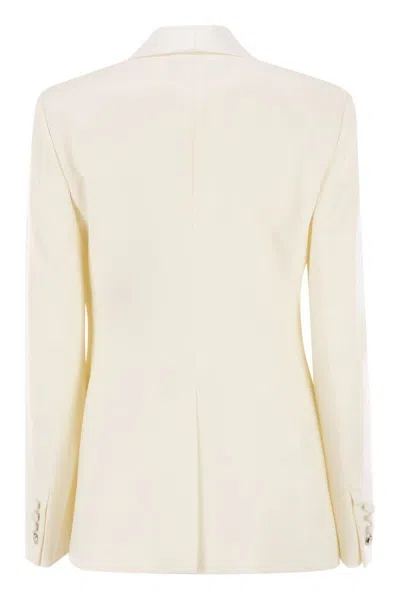Max Mara Giselle - Wool Gabardine Blazer In White