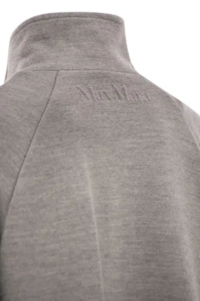 Max Mara Sweatshirt In Double Wool And Cotton Jersey In Gray