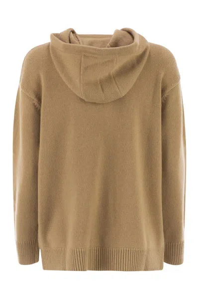 Max Mara Liana Sweater In Wool And Cashmere In Brown