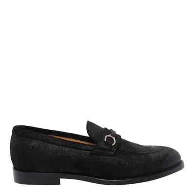 Brunello Cucinelli Suede Penny Loafers With Round Toe And Buckle In Black