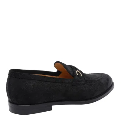 Brunello Cucinelli Suede Penny Loafers With Round Toe And Buckle In Black