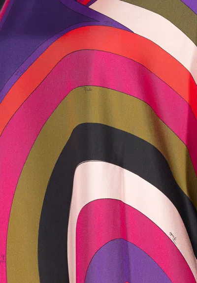 Pucci Iris Print Silk Short Kaftan Clothing In Multi
