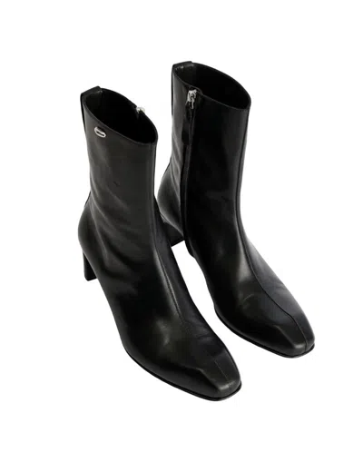 Our Legacy Sleek Black Leather-like Ankle Boot In Black