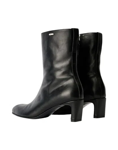 Our Legacy Sleek Black Leather-like Ankle Boot In Black