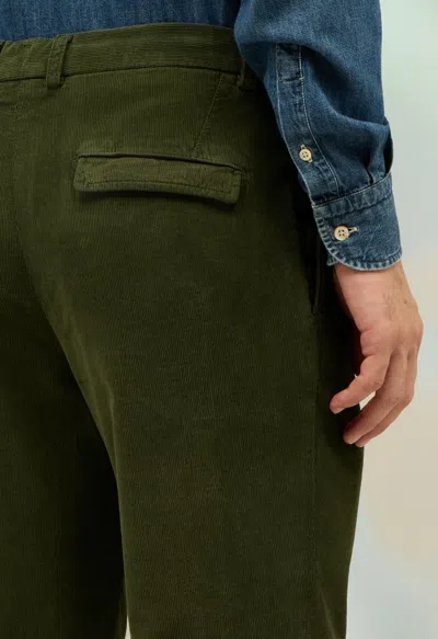 Boglioli Baby Corduroy Relaxed 1-pleat Trousers In Green