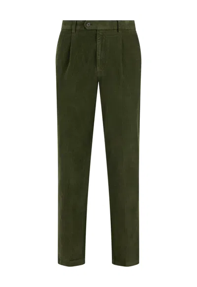 Boglioli Baby Corduroy Relaxed 1-pleat Trousers In Green