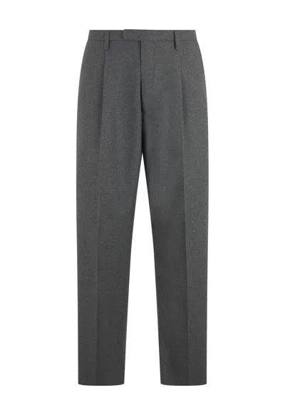 Boglioli Flannel Fluid Trousers In Gray