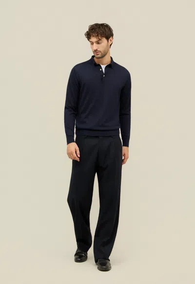 Boglioli Flannel Fluid Trousers In Blue
