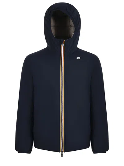 K-way Jack St Warm Double Slim-fit Giacca Reversibile. In Poliestere Elasticizzato Impermeabile. Imbottitu In Blue