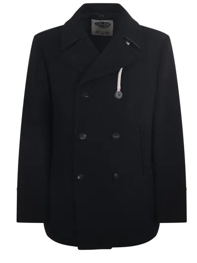 Camplin Wool Blend Peacoat In Multi