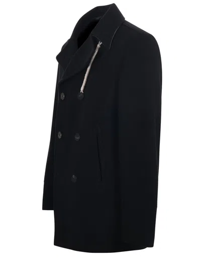 Camplin Wool Blend Peacoat In Multi