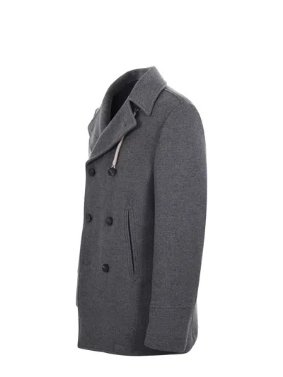Camplin Wool Blend Peacoat In Multi