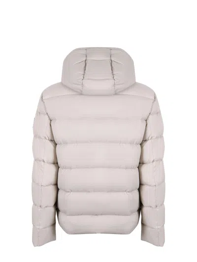 Fay Double-front Down Jacket In Calendered Poplin In Neutral