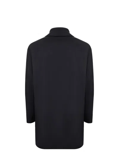 Fay Double-front Raincoat In Black