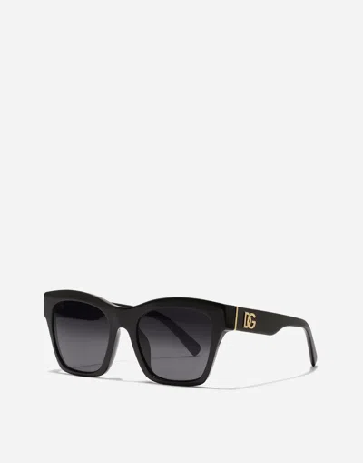 Dolce & Gabbana Zebra-print Square-frame Sunglasses In Black