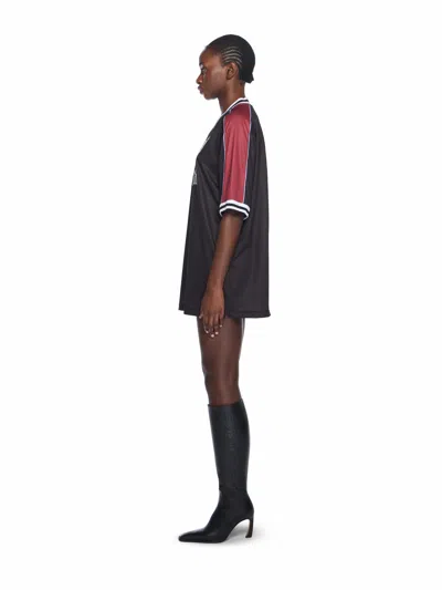 Off-white Poly Mesh Soccer Mini Dress In Black