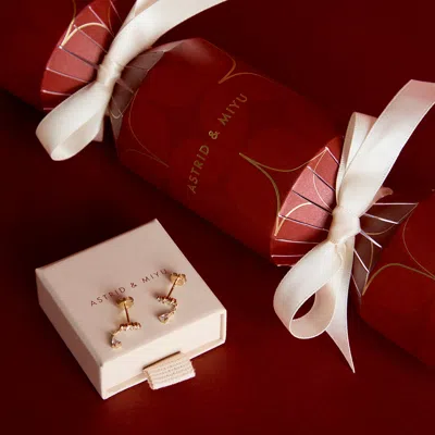 Astrid &amp; Miyu Cluster Chain Drop Studs Cracker  / No Micron / No Size