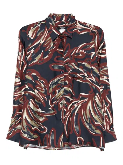 Max Mara Buttoned Abstract-pattern Shirt In Blue