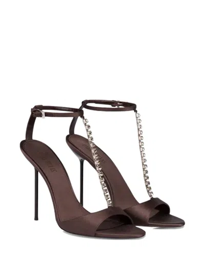 Paris Texas Lidia T-strap Heeled Sandals 105 In Brown