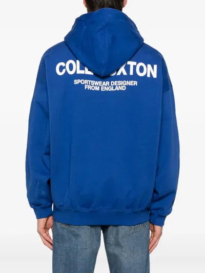 Cole Buxton Logo-print Hoodie In Blue