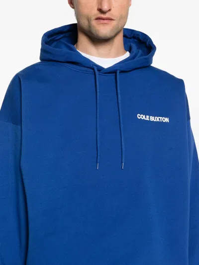 Cole Buxton Logo-print Hoodie In Blue
