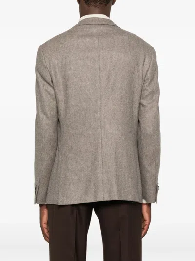 Corneliani Tailored Brown Blazer With Classic Design In Neutral