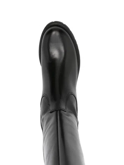 Tamaris Leather Boots In Black